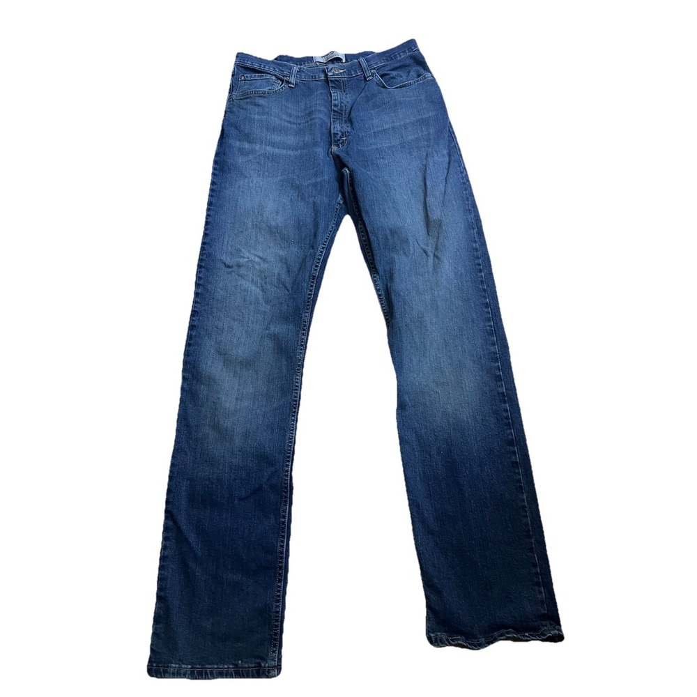 Wrangler Authentics Mens Jeans W34X36 Blue Stretch‎ Denim Straight Fit